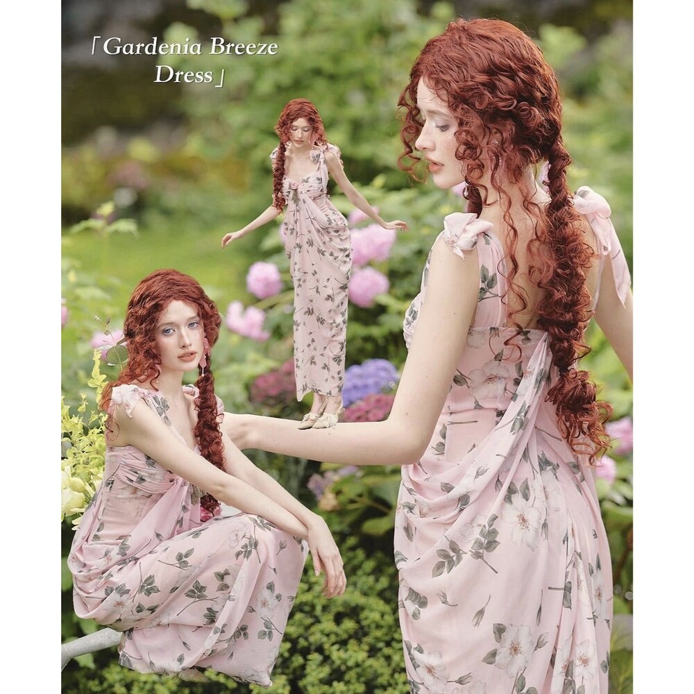 Lacemade Gardenia Breeze Dress Sz M Pink Floral Dress